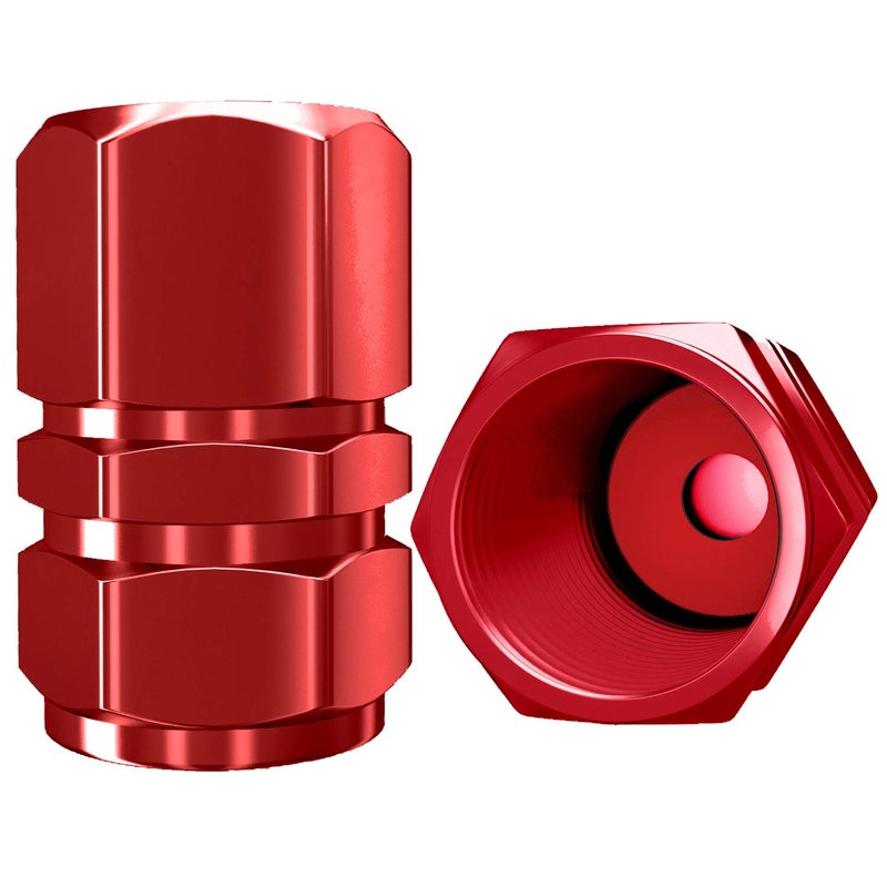 SAMIKIVA Tire Valve Caps, Premium Metal Rubber Seal Tire Valve Stem Caps, Dust Proof Covers Universal fit for Cars, SUVs, Bike and Bicycle, Trucks, Motorcycles (Red) - Image 5